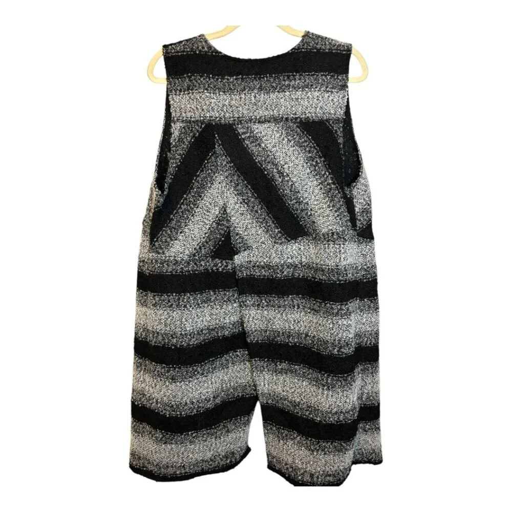 John Mark Vest Women's Size‎ Large Sweater Open Silver Black